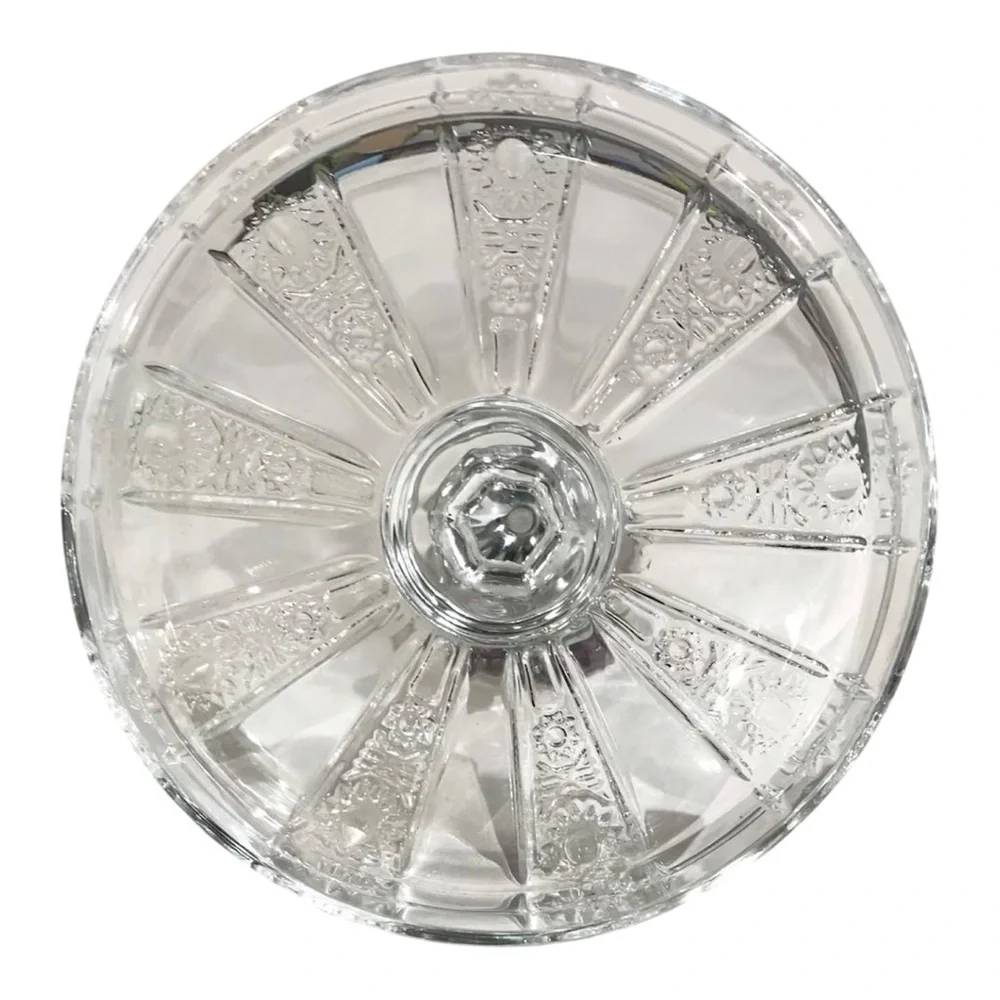 Vintage 1964 Delisoga 3-Footed Diamond Cut Starburst Pattern Candy Dish